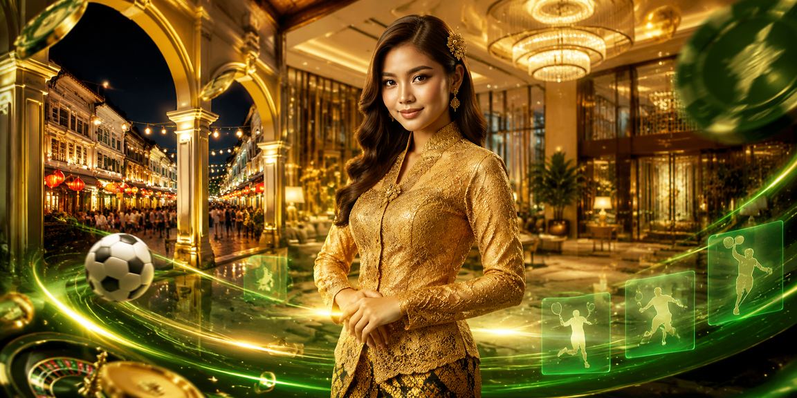 Wanita di Malacca bertaruh dalam suasana kasino tradisional dengan lampu neon