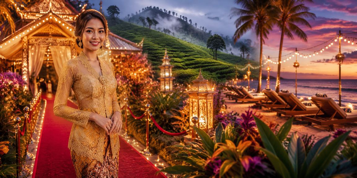 Wanita berbaju kebaya bermain pertaruhan dalam talian dengan penuh semangat di Malaysia
